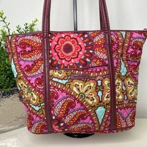 Vera Bradley Quilted Tote Bag in‎ "Resort Medallion" Pink and Burgundy